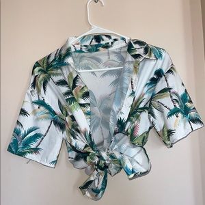 Tropical Palm Tree Button Down